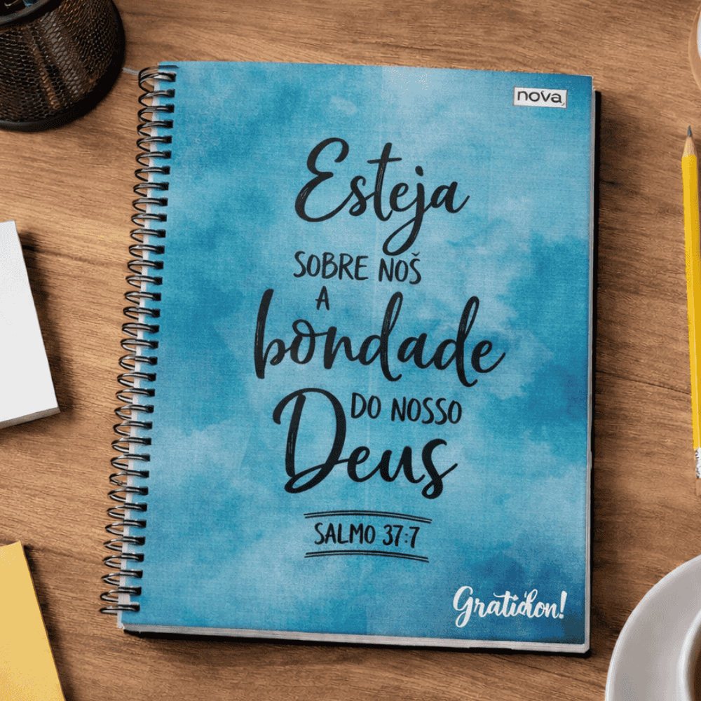 Caderno Universitário Espiral 10 Matérias 160 Folhas Grateful Multi
