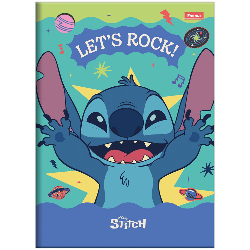 Caderno Brochura CD Stitch 80 Folhas Foroni