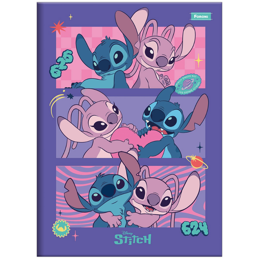 Caderno Brochura CD Stitch 80 Folhas Foroni
