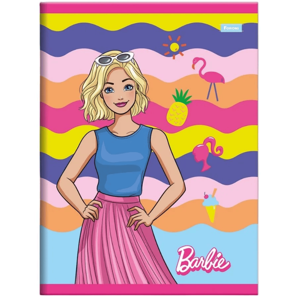 Caderno Brochura CD Barbie 80 Folhas Foroni