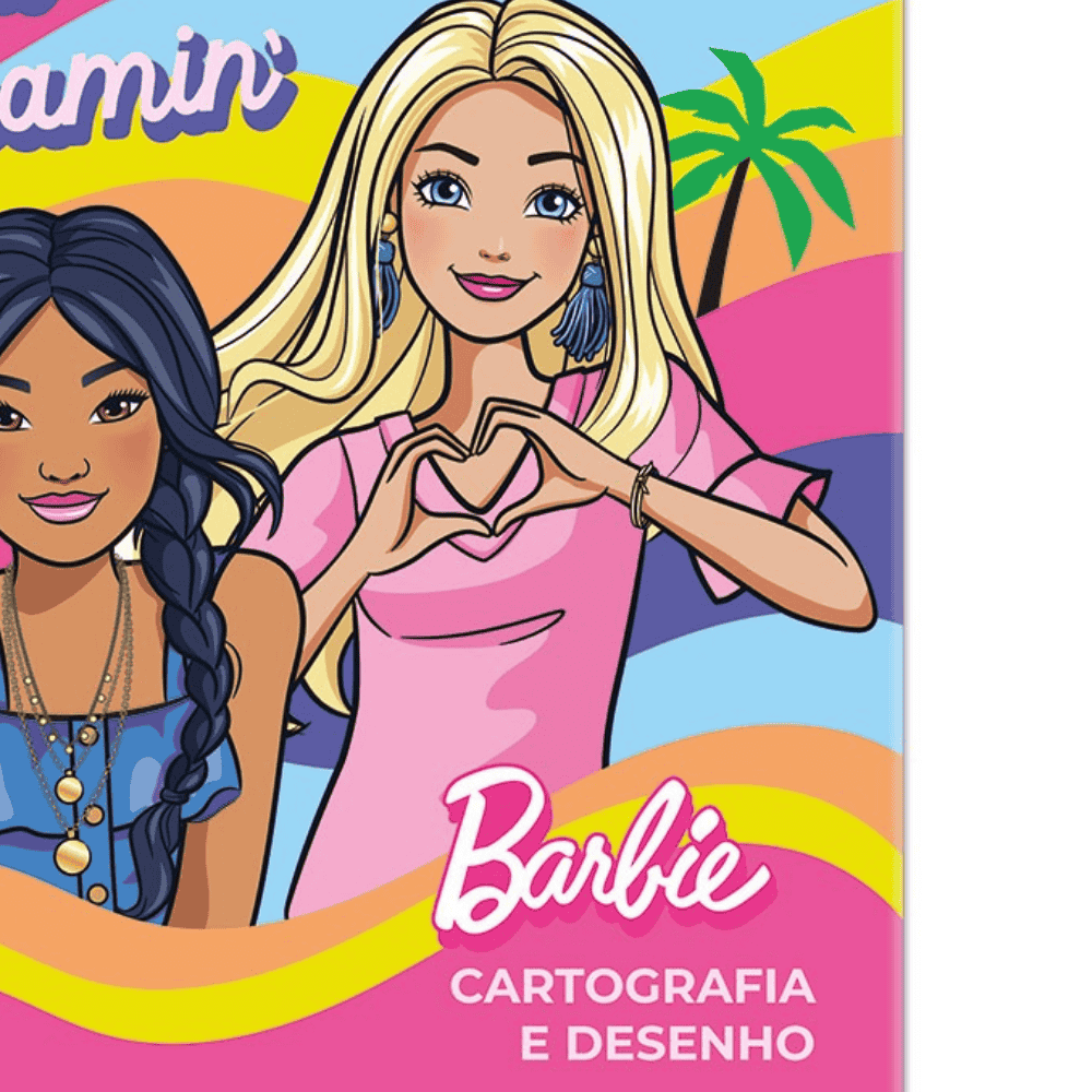 Caderno Cartografia Capa Dura 80 Folhas Barbie Foroni