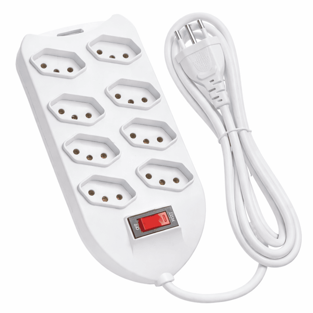 Extensão 8 Tomadas com Interruptor 1,5m Yins