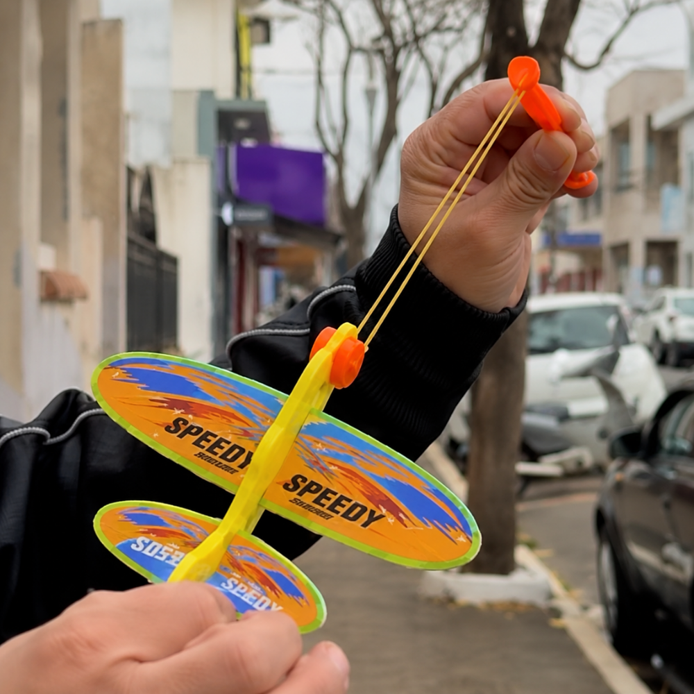 Lança Avião Speedy Infantil com Lançador Ark Toys