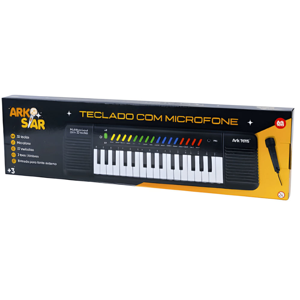 Teclado Infantil 32 Teclas Com Microfone Arktoys