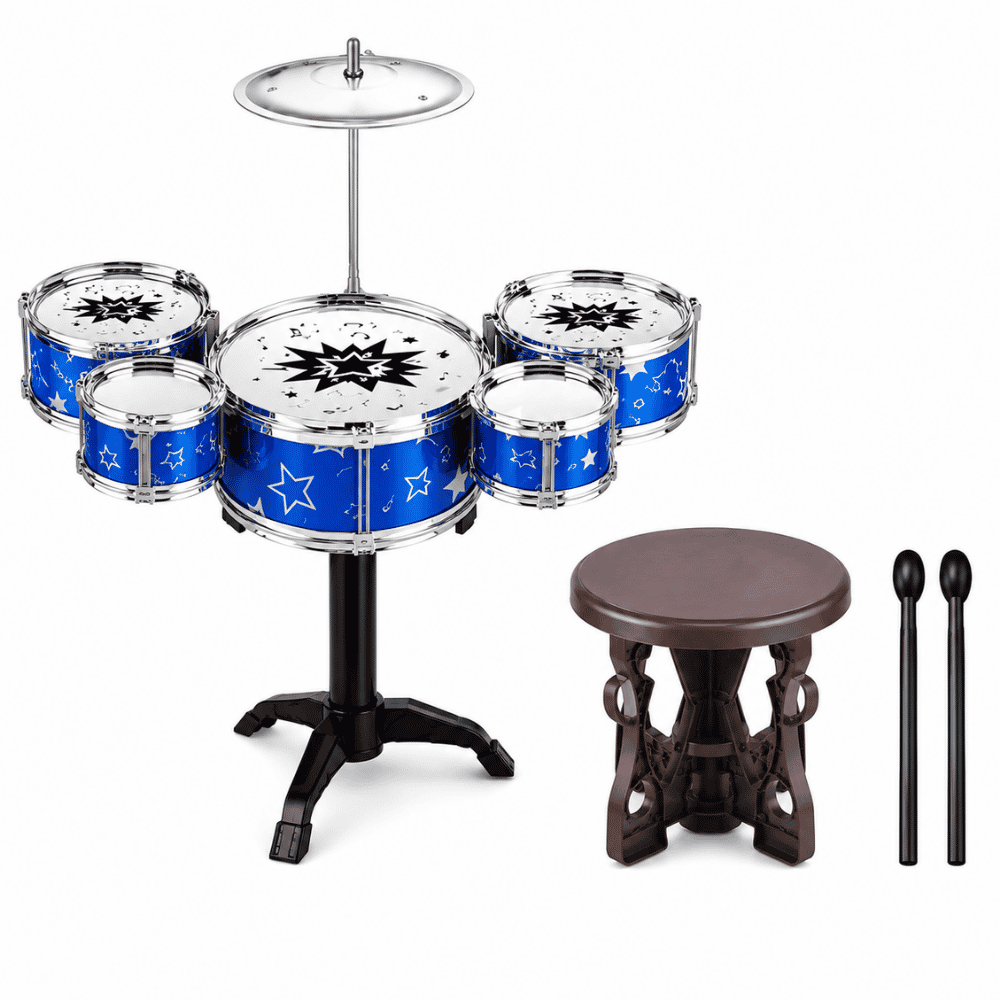 Bateria 5 Tambores com Banco Arktoys