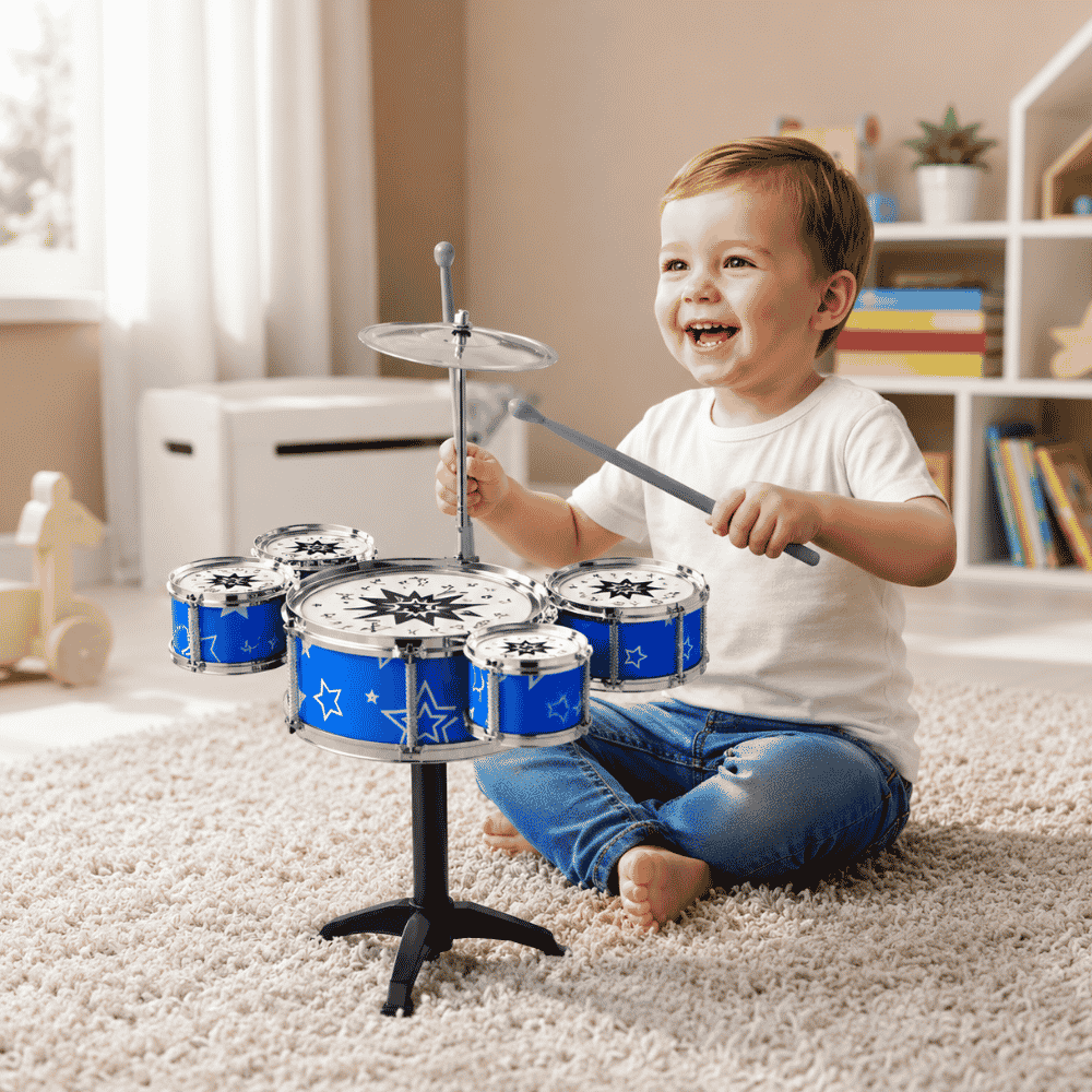 Bateria 5 Tambores com Banco Arktoys