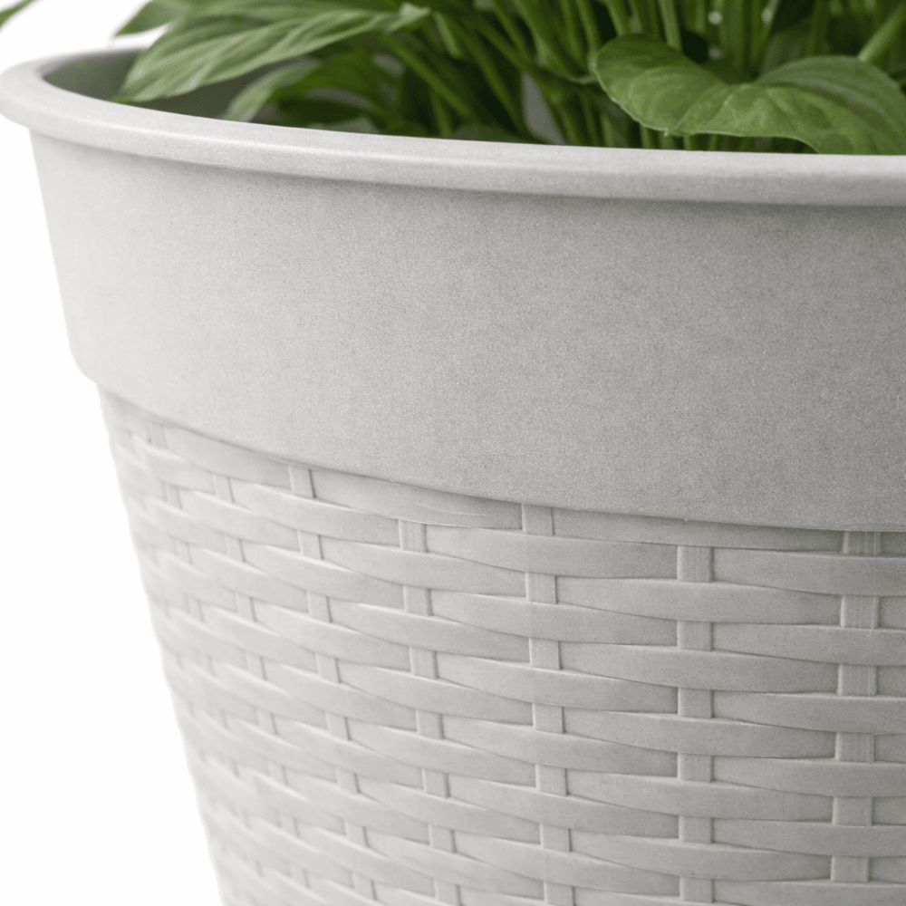 Vaso Redondo Vime Com Borda Reta Marmorizado 30L Plasnew