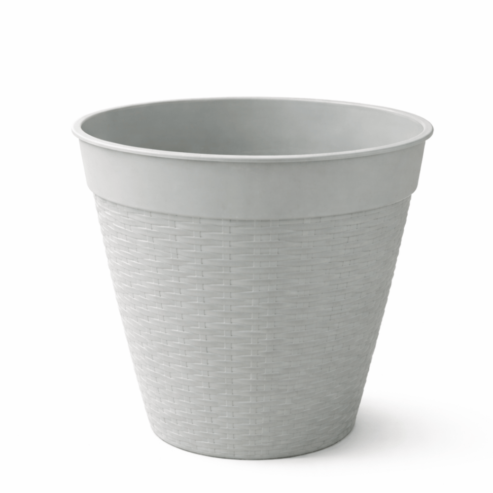 Vaso Redondo Vime Com Borda Reta Marmorizado 30L Plasnew