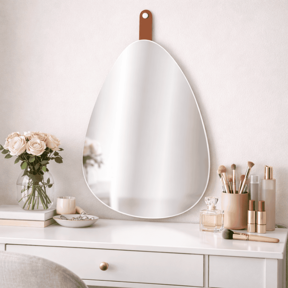 Espelho Decorativo Orgânico com Alça e Moldura Yins