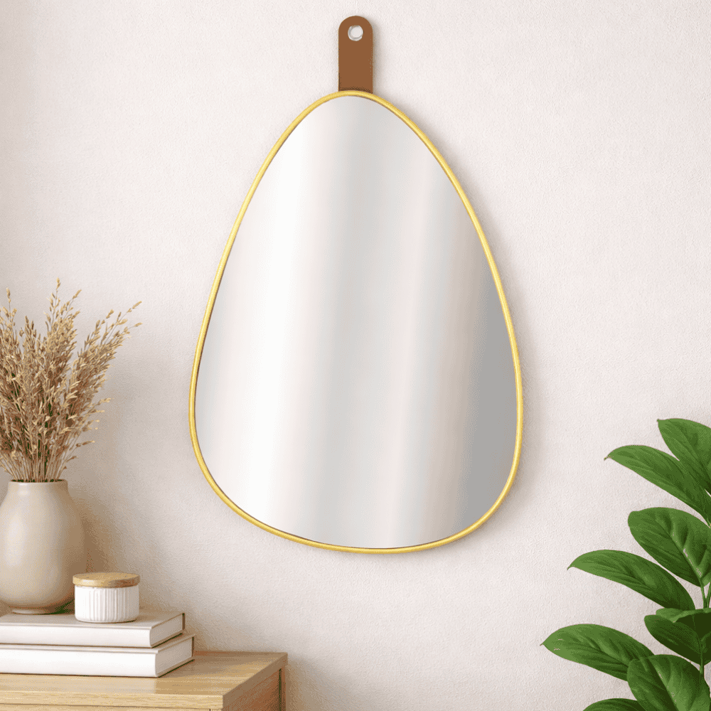Espelho Decorativo Orgânico com Alça e Moldura Yins