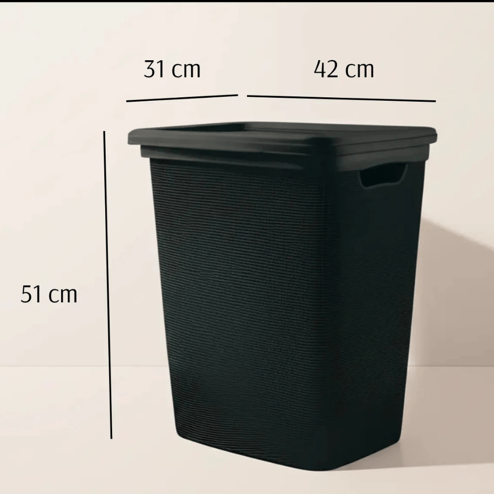 Cesto De Roupa Juta 45L Preto Jaguar