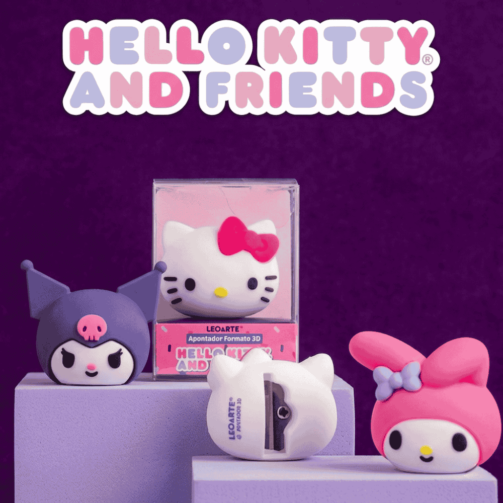 Apontador Formato 3D Hello Kitty E Amigos Leo E Leo