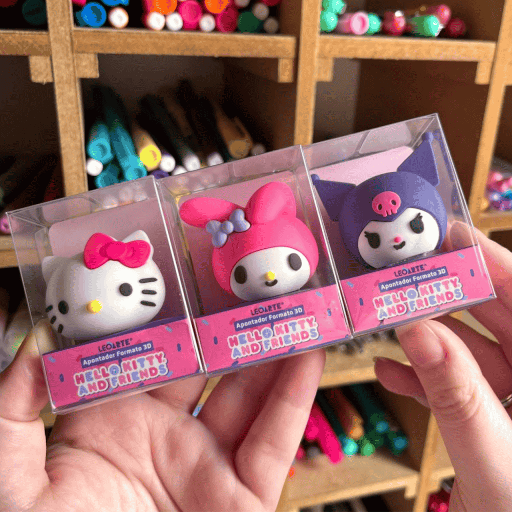 Apontador Formato 3D Hello Kitty E Amigos Leo E Leo