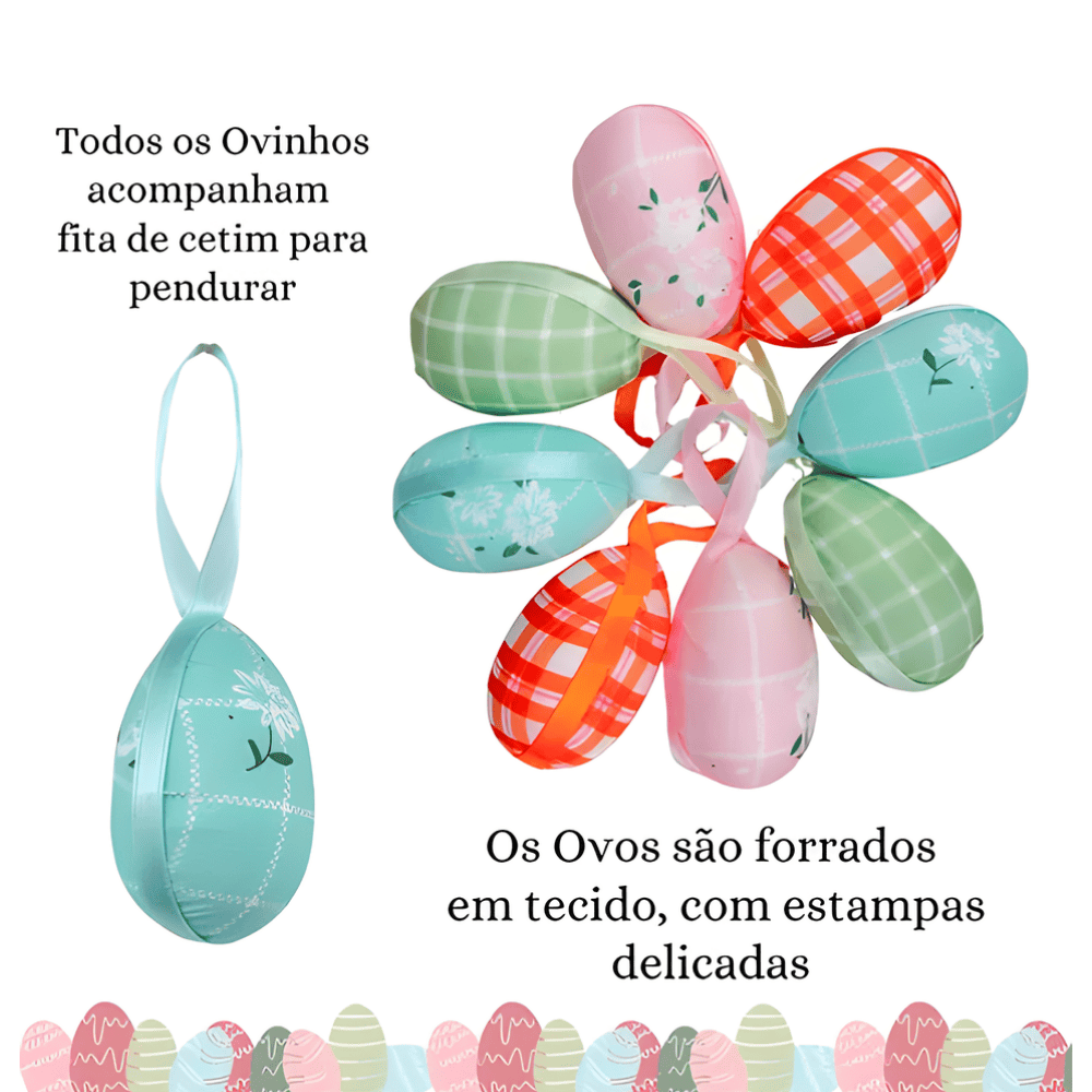 Enfeite Decorativo Ovo De Páscoa Multiart
