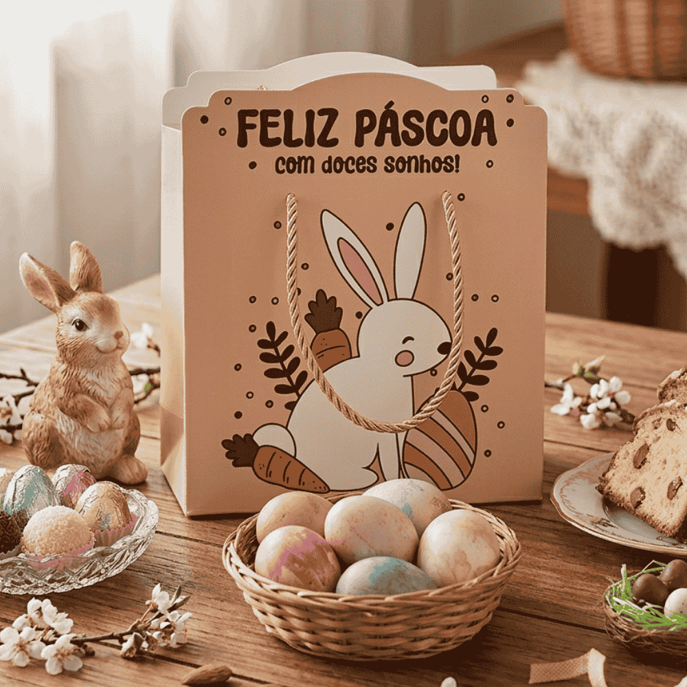 Sacola De Páscoa De Papel Multiart