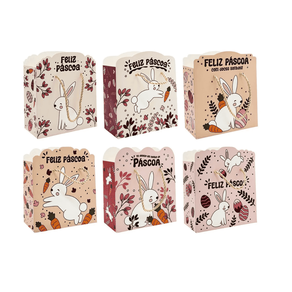 Sacola De Páscoa De Papel Multiart