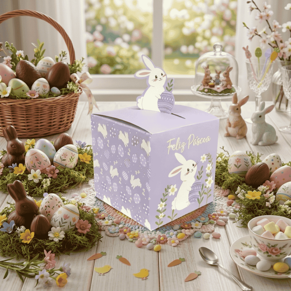 Caixinha De Doces De Páscoa De Papel Multiart