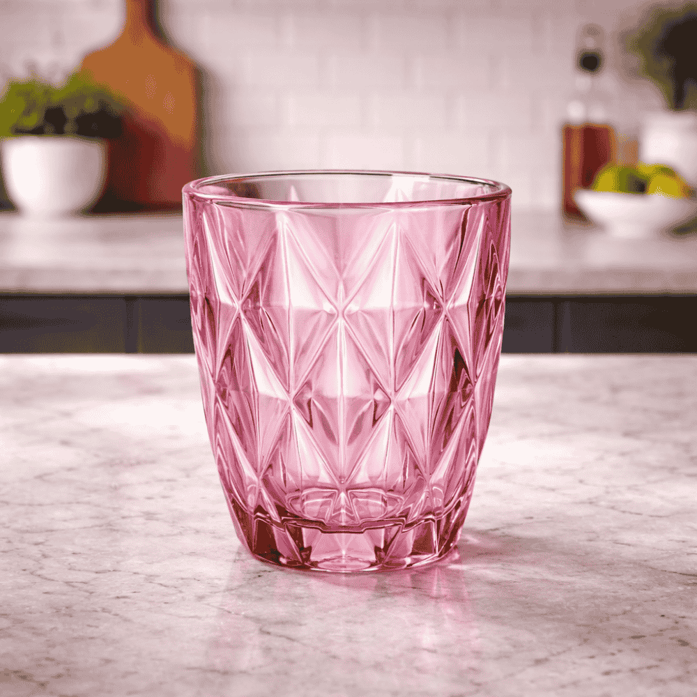 Copo Diamond Rosa 280Ml Kehome