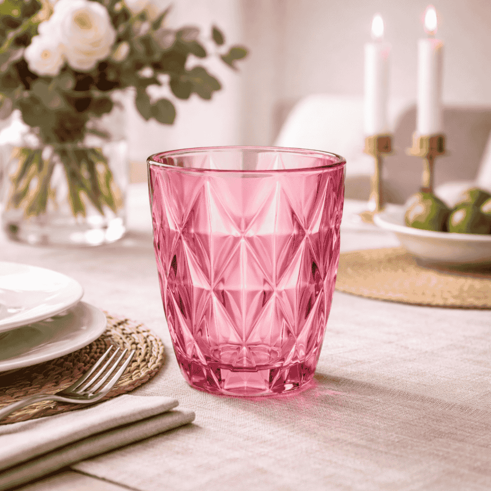 Copo Diamond Rosa 280Ml Kehome