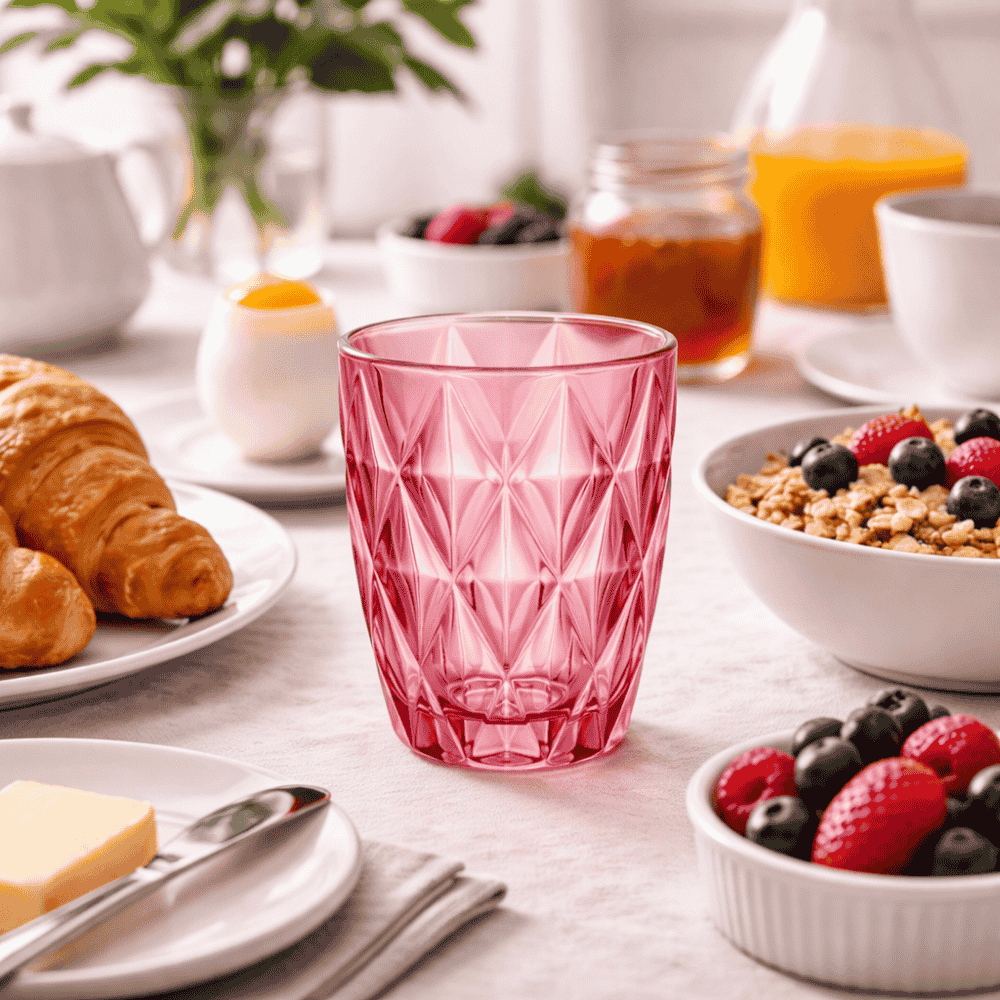 Copo Diamond Rosa 280Ml Kehome