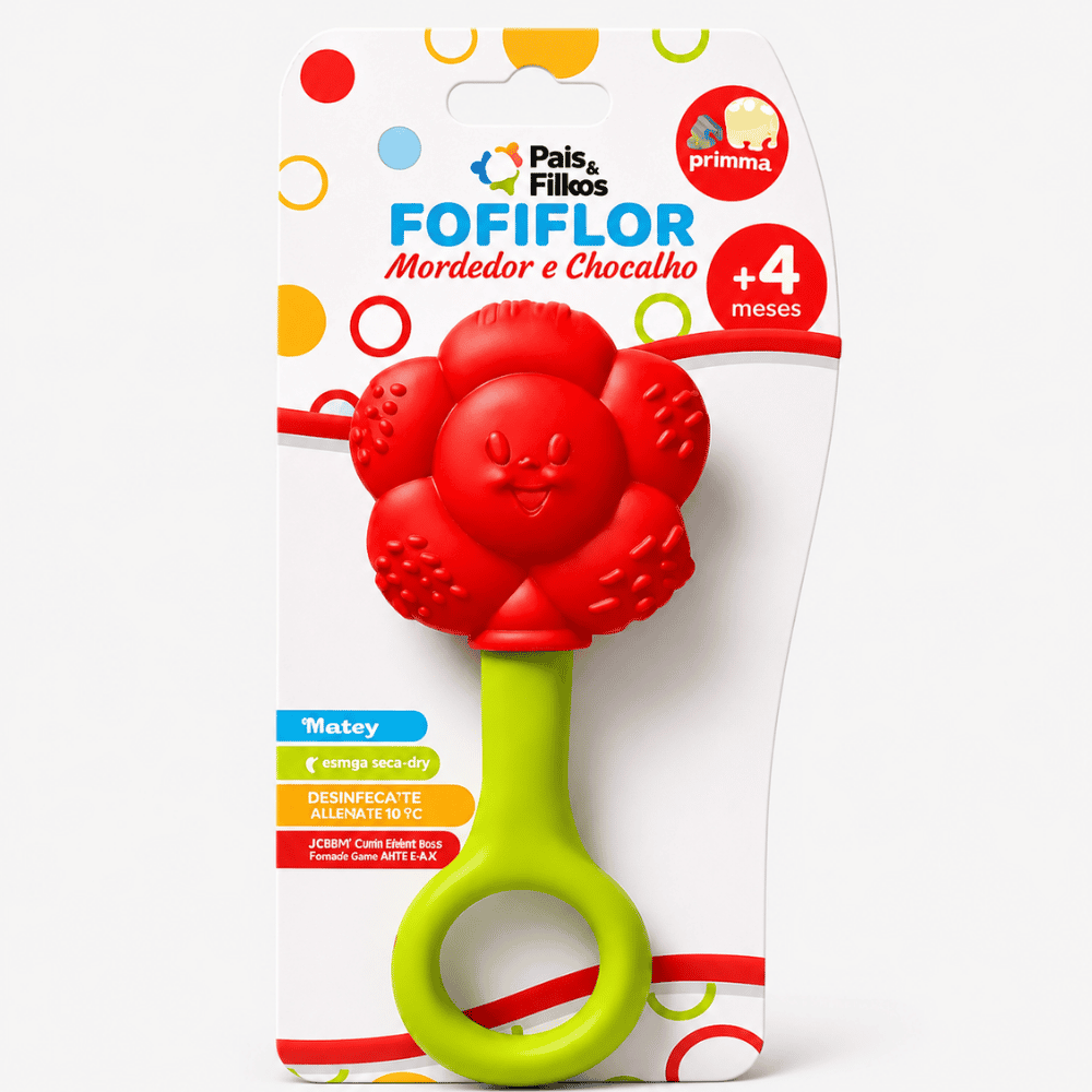 Mordedor e Chocalho Fofiflor Gala