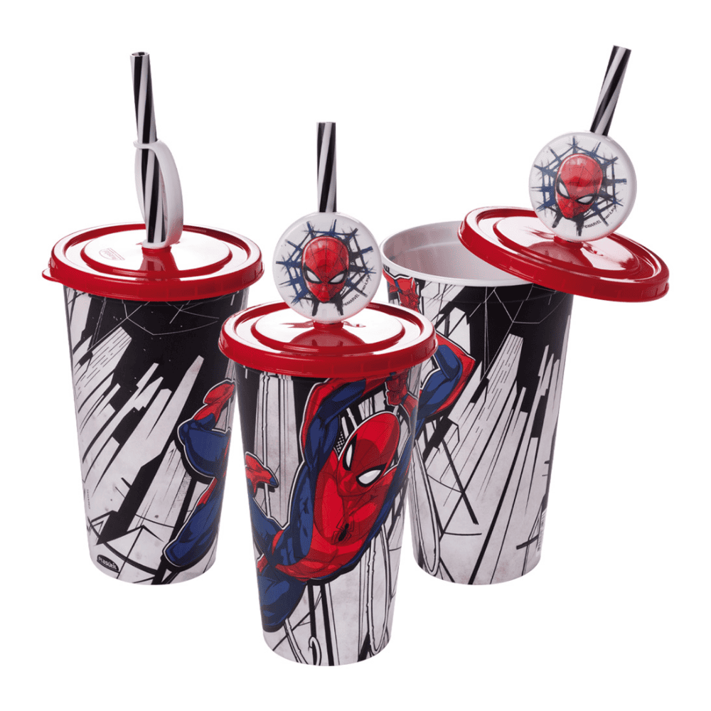 Copo Refri com Pin Homem-Aranha 500ml Plasutil