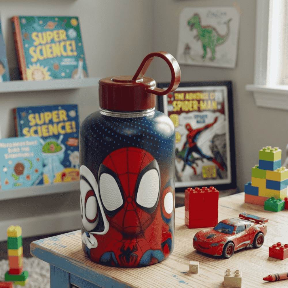Garrafa Cilíndrica Spidey 280ml Plasutil