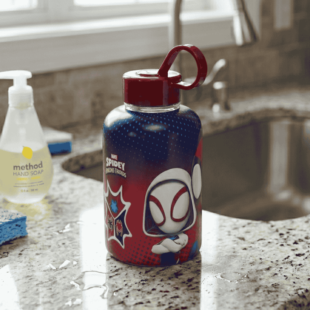 Garrafa Cilíndrica Spidey 280ml Plasutil