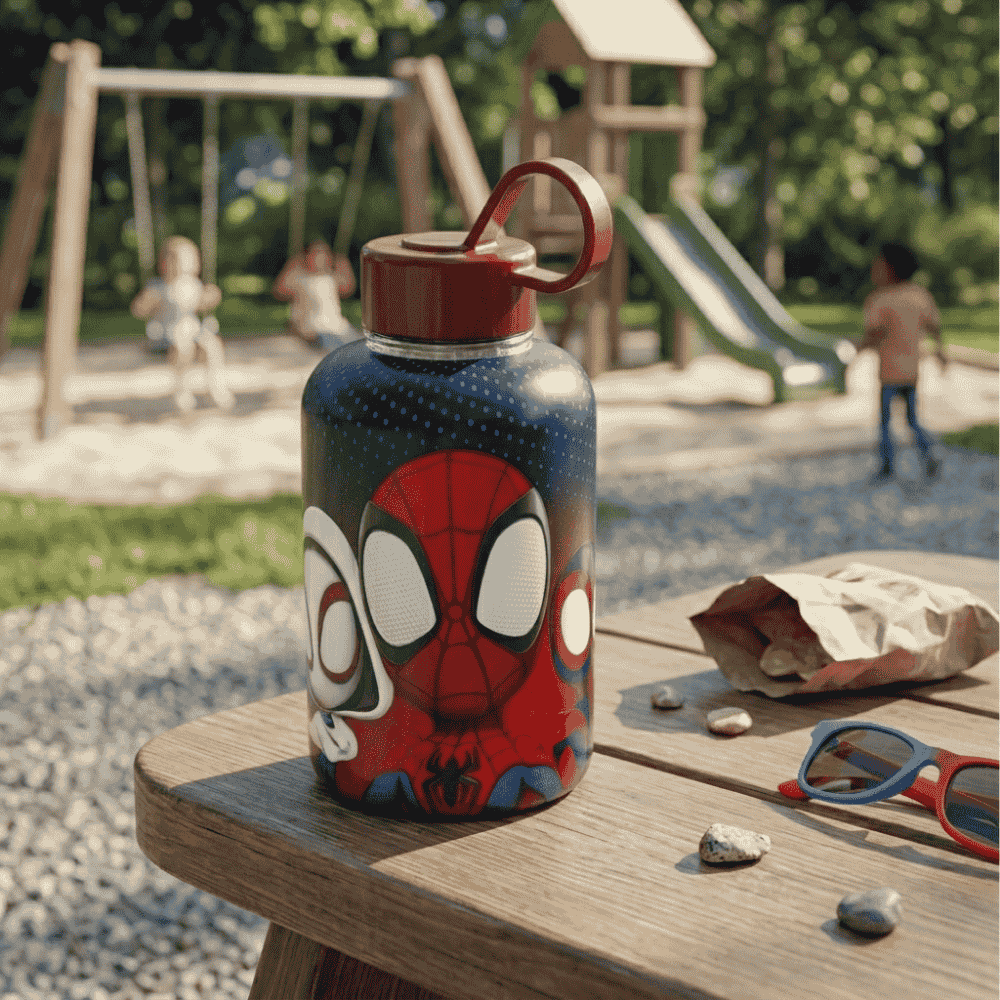 Garrafa Cilíndrica Spidey 280ml Plasutil