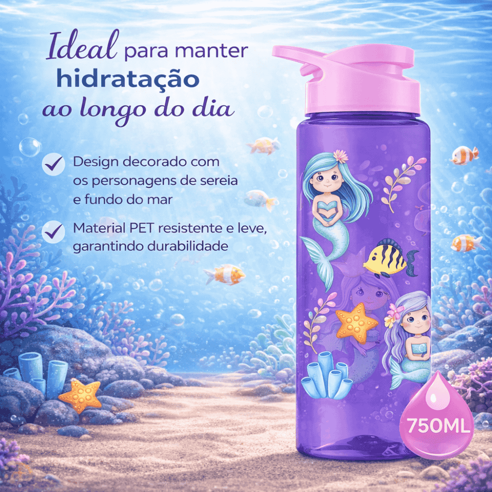 Squeeze Sport Lilás 750ml Sereia Bandeirantes
