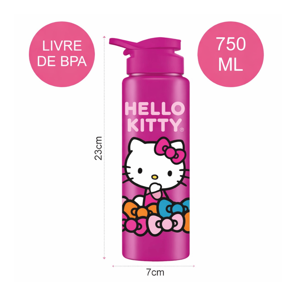 Squeeze Pink 750ml Hello Kitty Corações Bandeirantes
