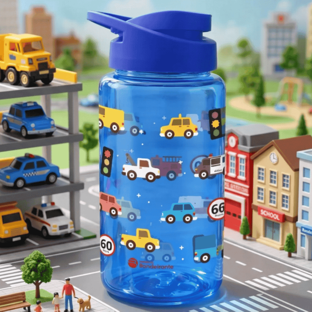 Squeeze Azul 500ml Carrinhos Bandeirantes
