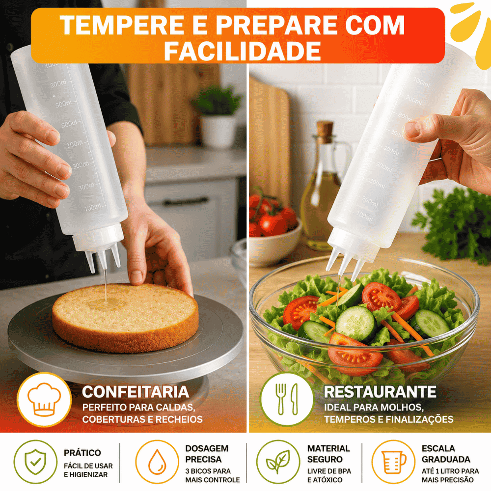 Bisnaga Modelo Vinagre e Pimenta 1L 3 Bicos Líder