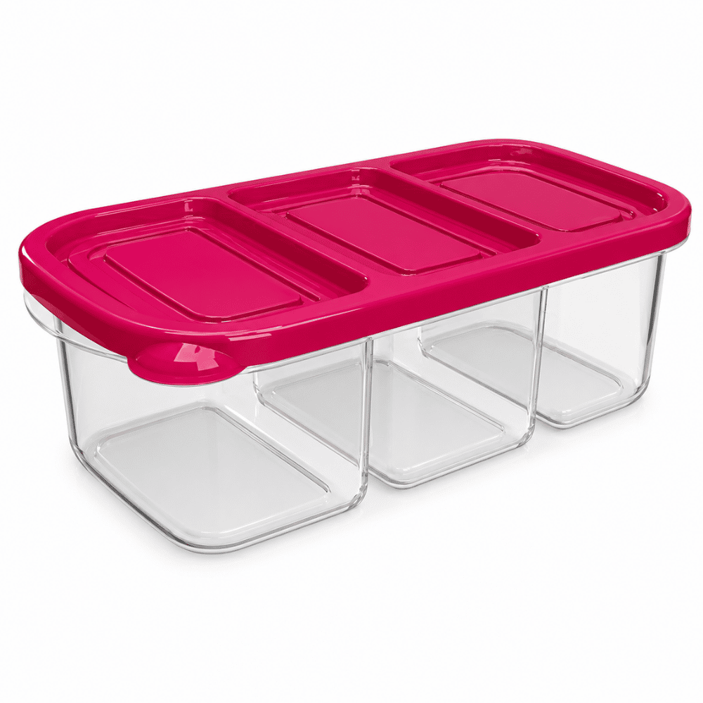 Pote com 3 Divisórias Transparente 1,1L Nitron