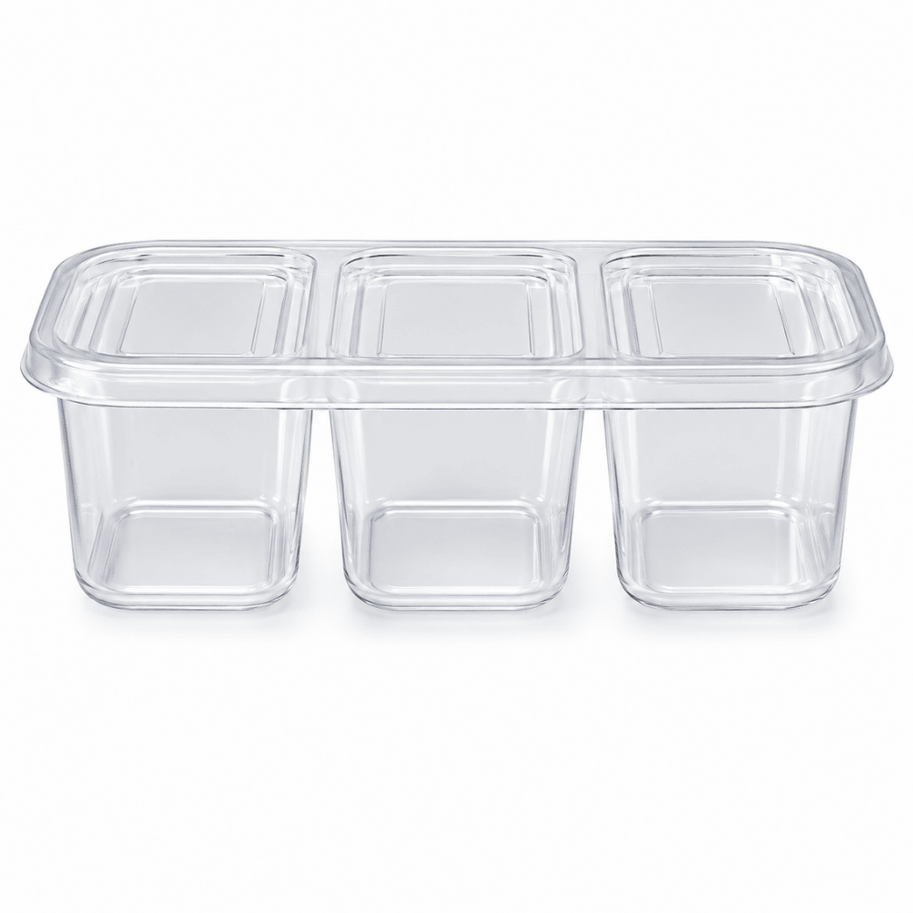 Pote com 3 Divisórias Transparente 1,1L Nitron