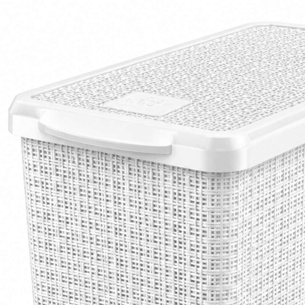 Lixeira Juta com Pedal Branca 12L Nitron