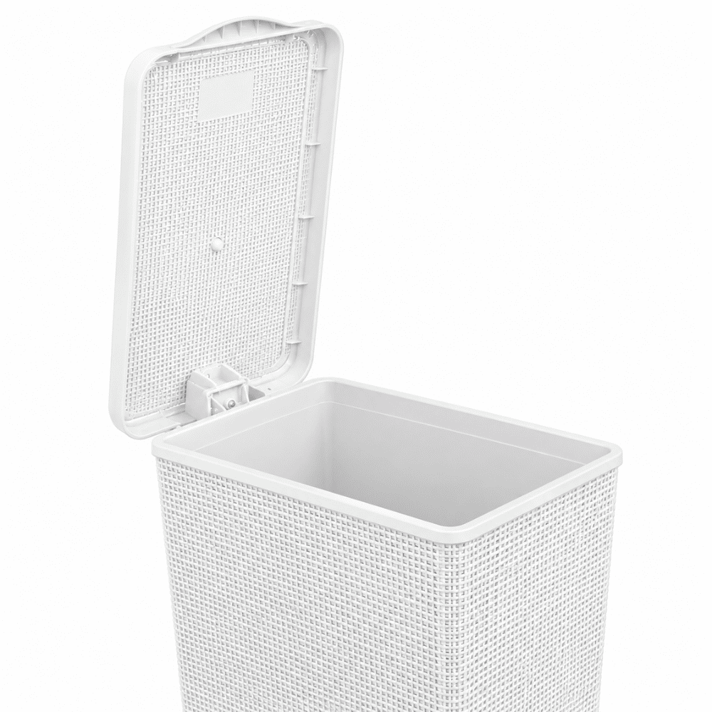 Lixeira Juta com Pedal Branca 12L Nitron