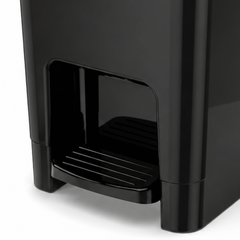 Lixeira Flat com Pedal Preta 7L Nitron