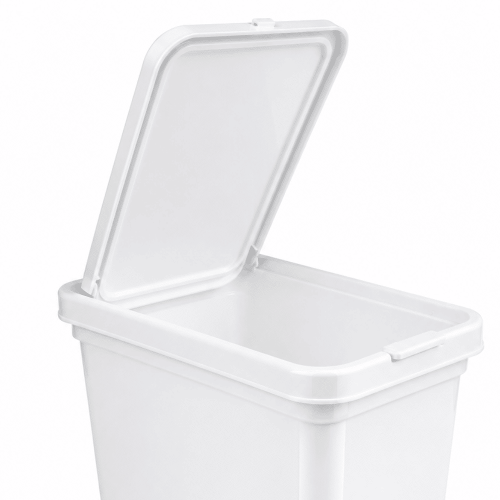 Lixeira Flat com Clique Branca 12L Nitron