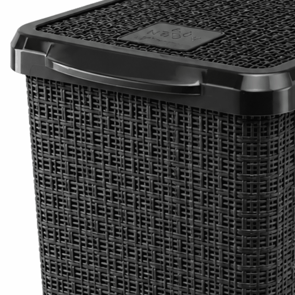 Lixeira Juta com Pedal Preta 6L Nitron