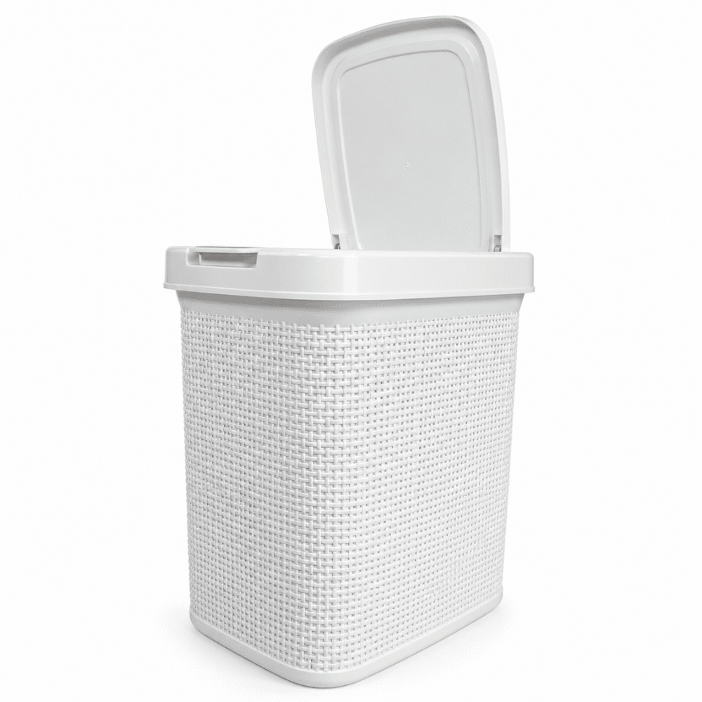 Lixeira Juta com Clique Branca 4,5L Nitron