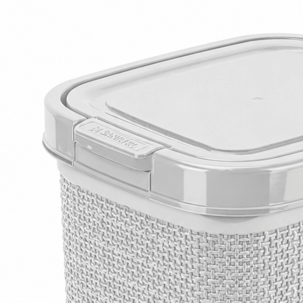 Lixeira Juta com Clique Branca 4,5L Nitron
