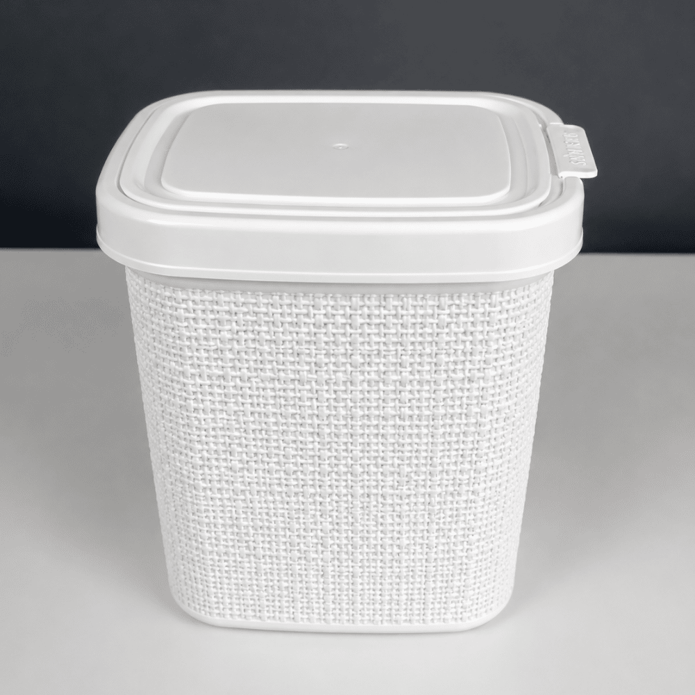 Lixeira Juta com Clique Branca 4,5L Nitron
