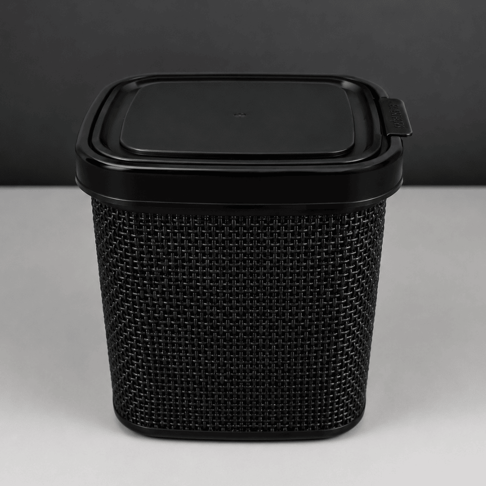 Lixeira Juta com Clique  Preta 4,5L Nitron