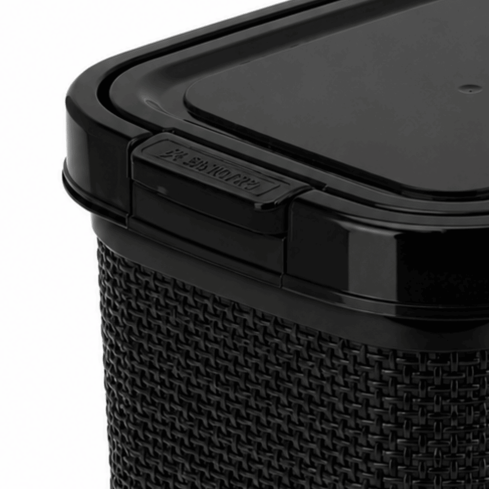 Lixeira Juta com Clique  Preta 4,5L Nitron