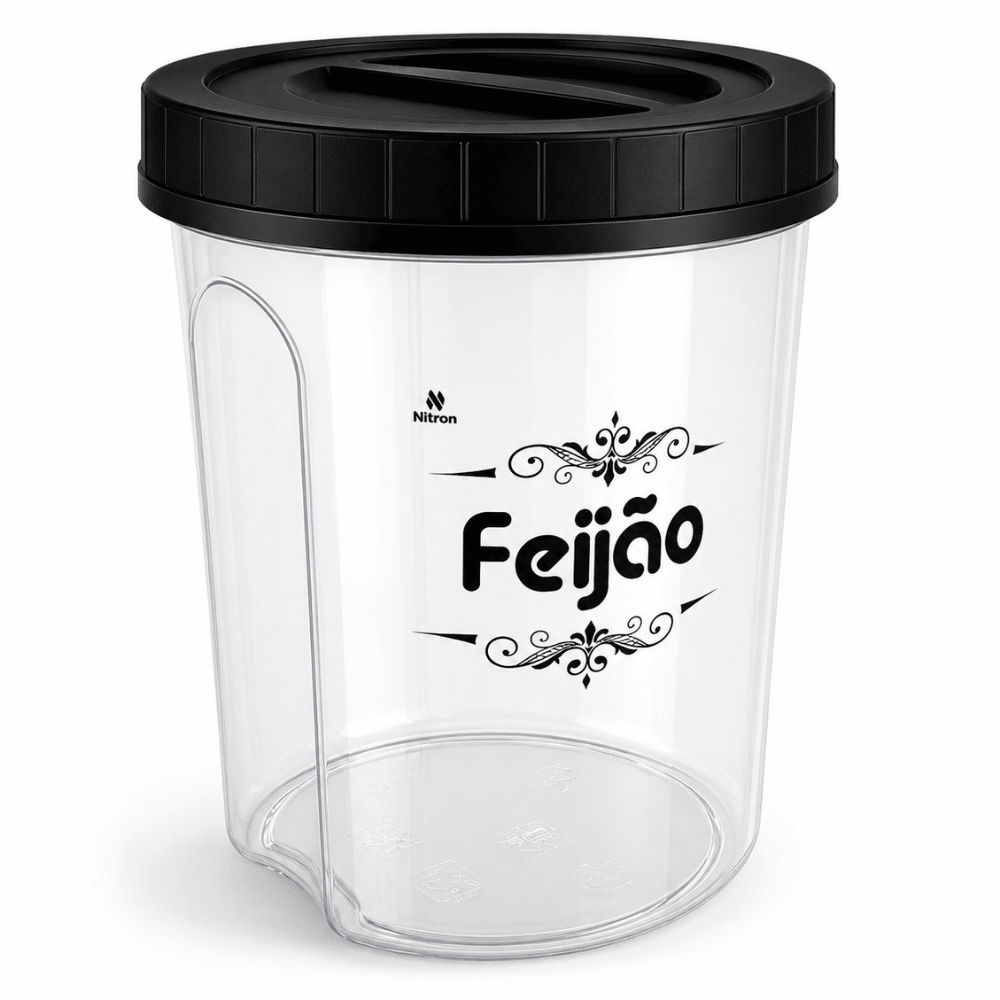 Kit Potes Acoplados com 5 Peças Preto Nitron