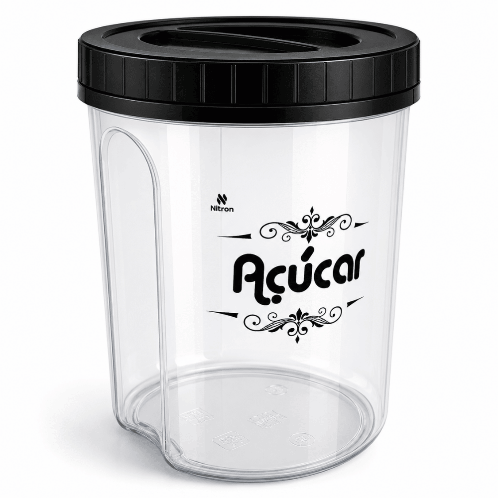 Kit Potes Acoplados com 5 Peças Preto Nitron