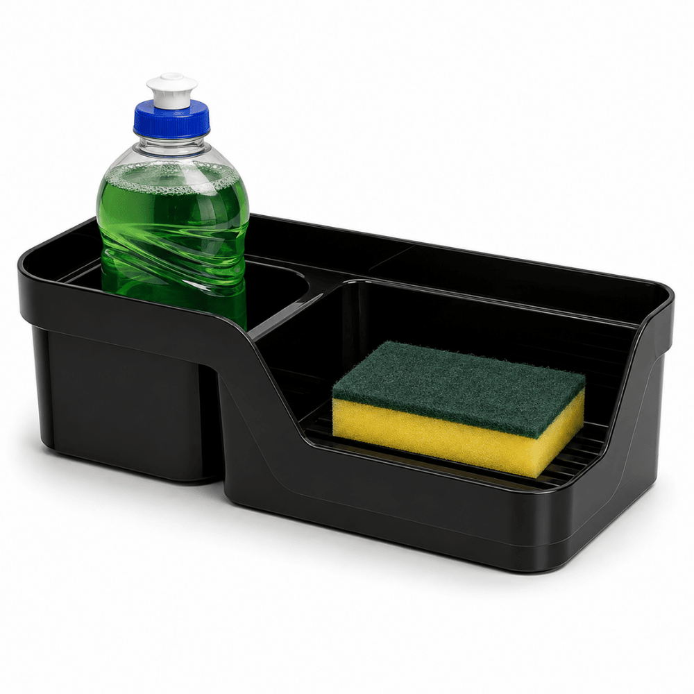 Porta Detergente e Esponja Flat Preto Nitron