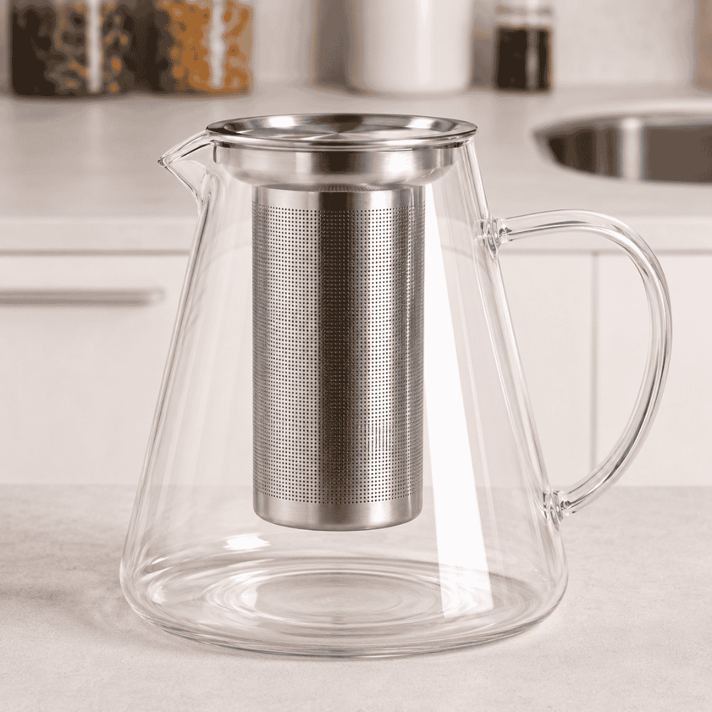 Chaleira Jarra de Vidro C/Infusor 1300ml Amigold