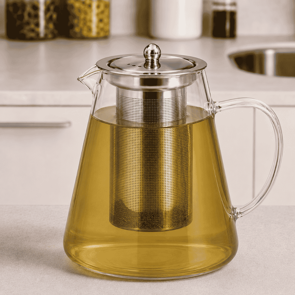 Chaleira Jarra de Vidro C/Infusor 1300ml Amigold